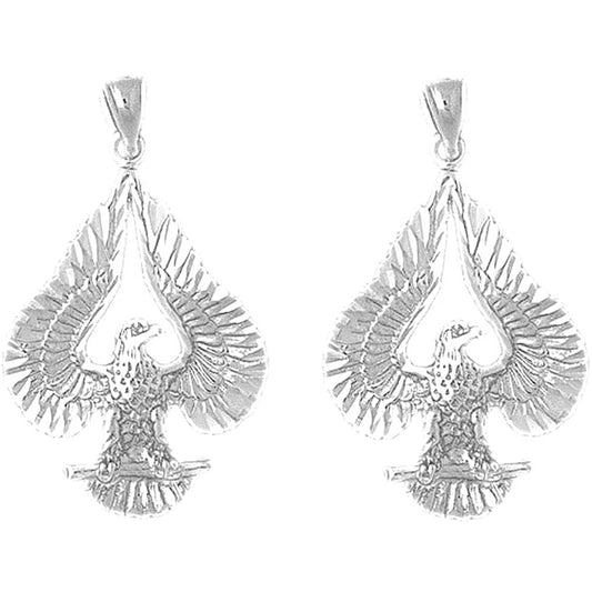 Sterling Silver 34mm Eagle Earrings