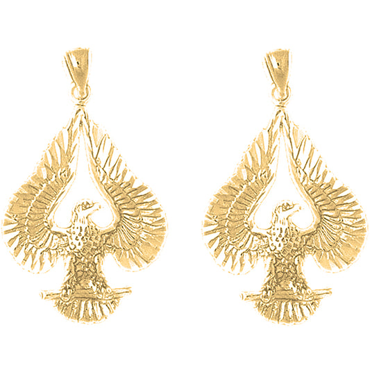 Yellow Gold-plated Silver 34mm Eagle Earrings