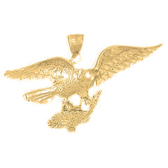 Yellow Gold-plated Silver Eagle Pendant