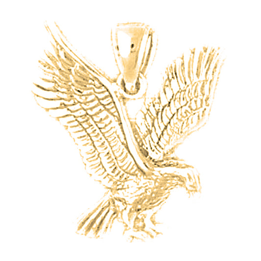 Yellow Gold-plated Silver Eagle Pendant