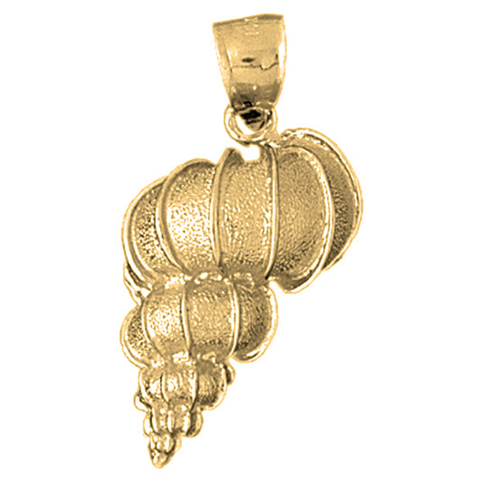 Yellow Gold-plated Silver Conch Shell Pendant