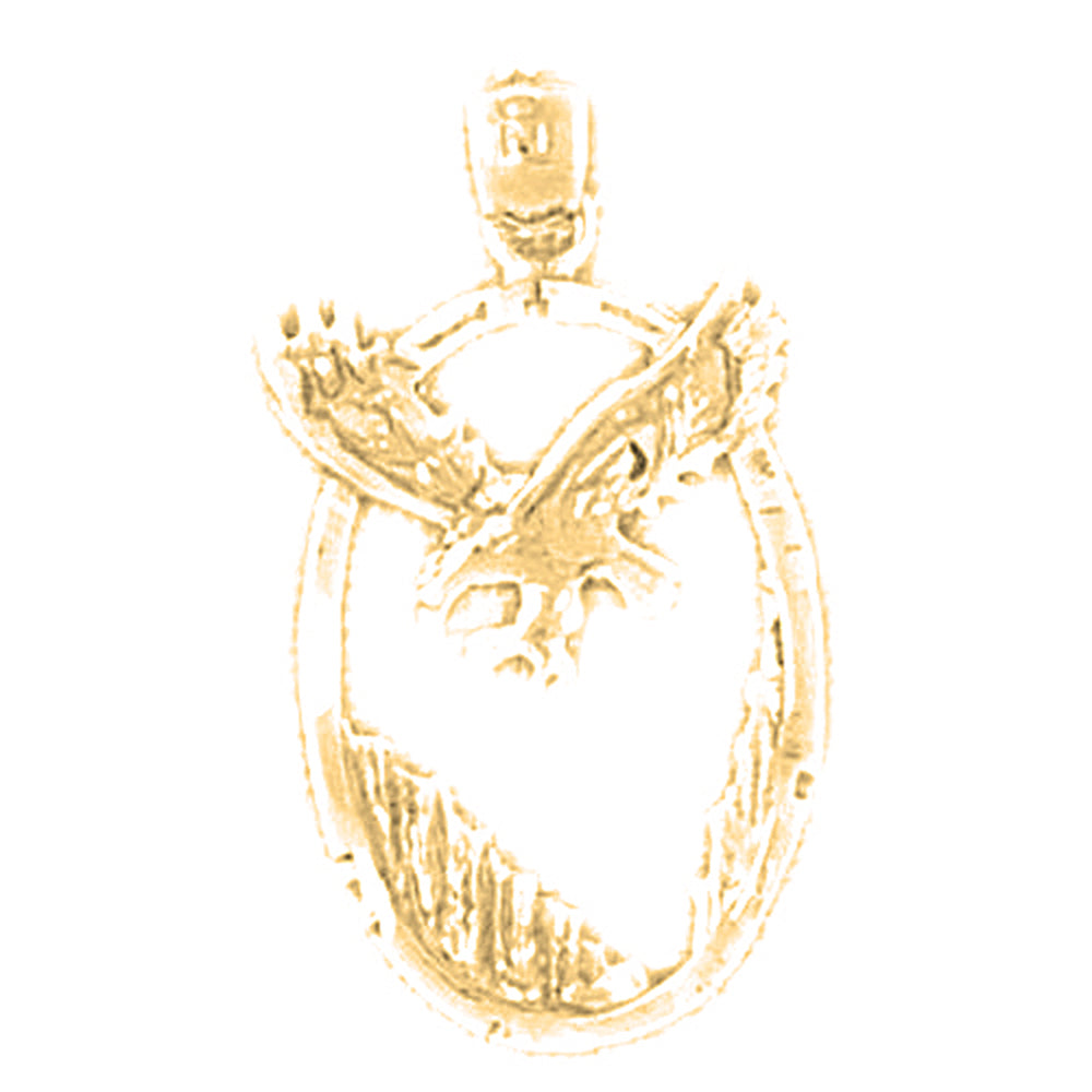 Yellow Gold-plated Silver Eagle Pendant