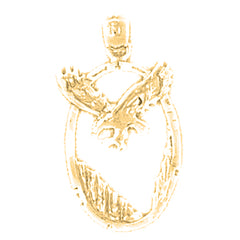 Yellow Gold-plated Silver Eagle Pendant