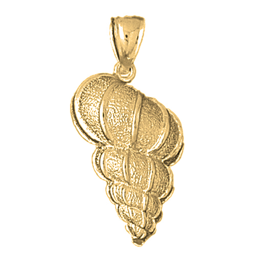 Yellow Gold-plated Silver Conch Shell Pendant