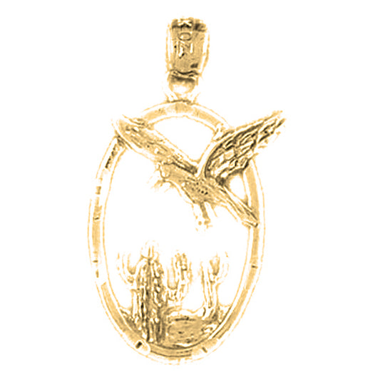 Yellow Gold-plated Silver Eagle Pendant