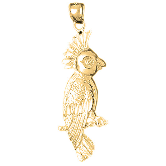 Yellow Gold-plated Silver Cockateel Bird Pendant