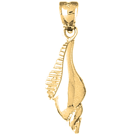 Yellow Gold-plated Silver Conch Shell Pendant