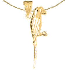 Sterling Silver 3D Parrot Pendant (Rhodium or Yellow Gold-plated)