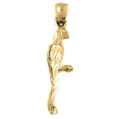 Yellow Gold-plated Silver 3D Parrot Pendant