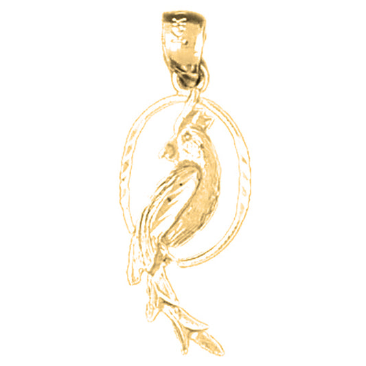Yellow Gold-plated Silver Parrot Pendant