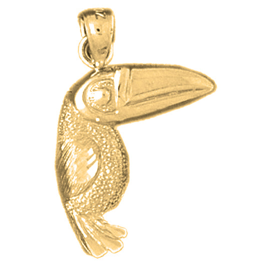 Yellow Gold-plated Silver Toucan Pendant