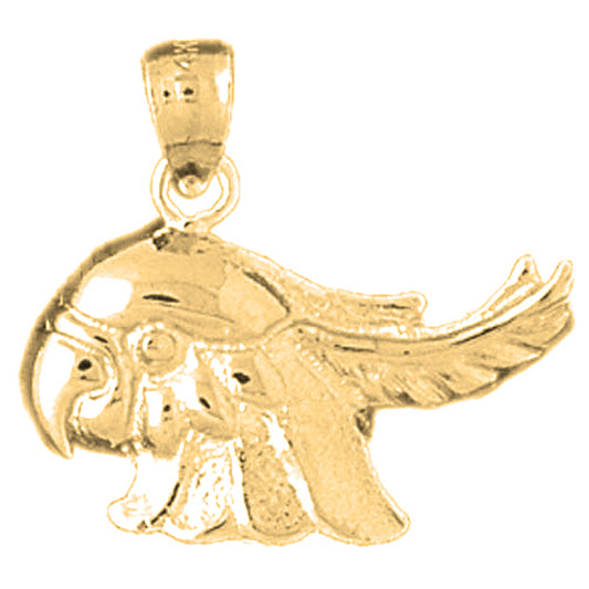 Yellow Gold-plated Silver Cockateel Bird Pendant