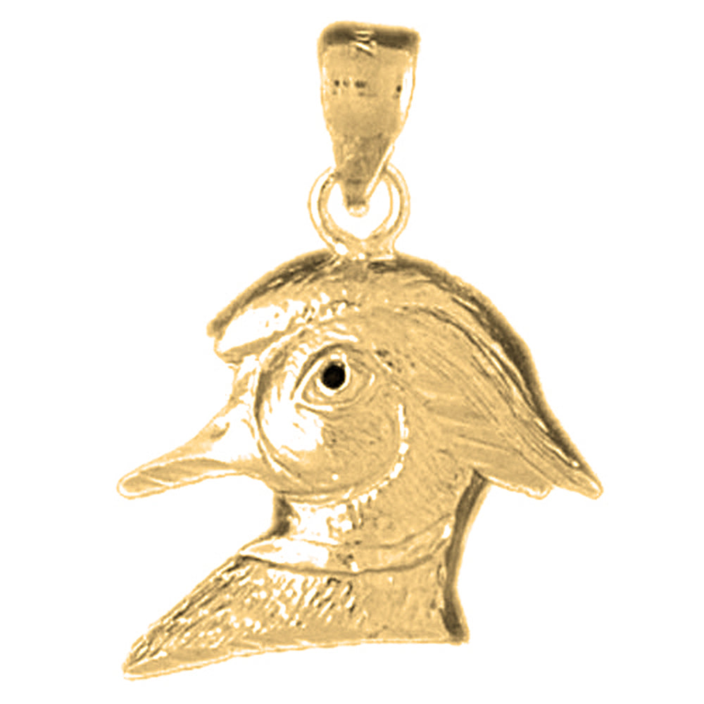 Yellow Gold-plated Silver Duck Pendant