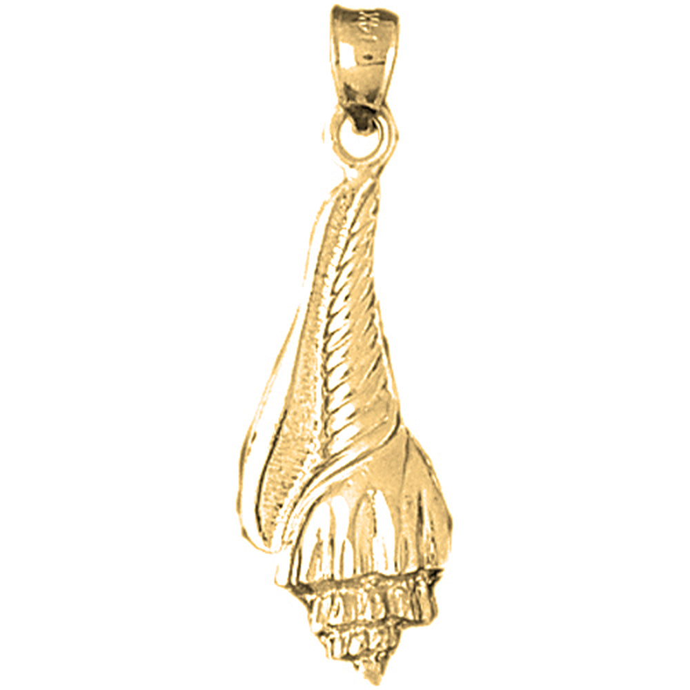 Yellow Gold-plated Silver Conch Shell Pendant