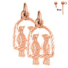 14K or 18K Gold 20mm Parrot Earrings