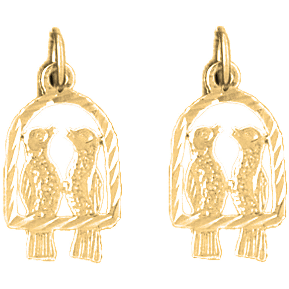 14K or 18K Gold 20mm Parrot Earrings