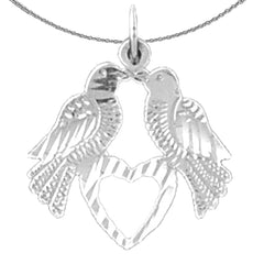 Sterling Silver Parrot Pendant (Rhodium or Yellow Gold-plated)