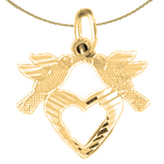 Sterling Silver Parrot Pendant (Rhodium or Yellow Gold-plated)
