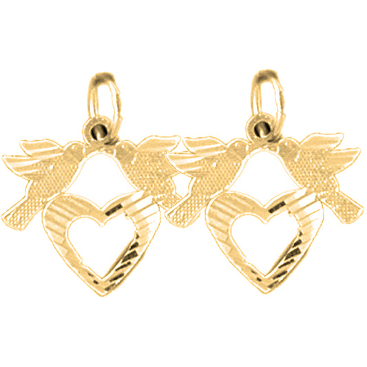 Yellow Gold-plated Silver 16mm Parrot Earrings