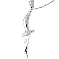 Sterling Silver Bird Pendant (Rhodium or Yellow Gold-plated)