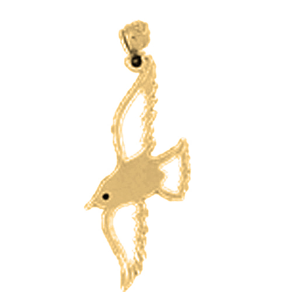 Yellow Gold-plated Silver Bird Pendant