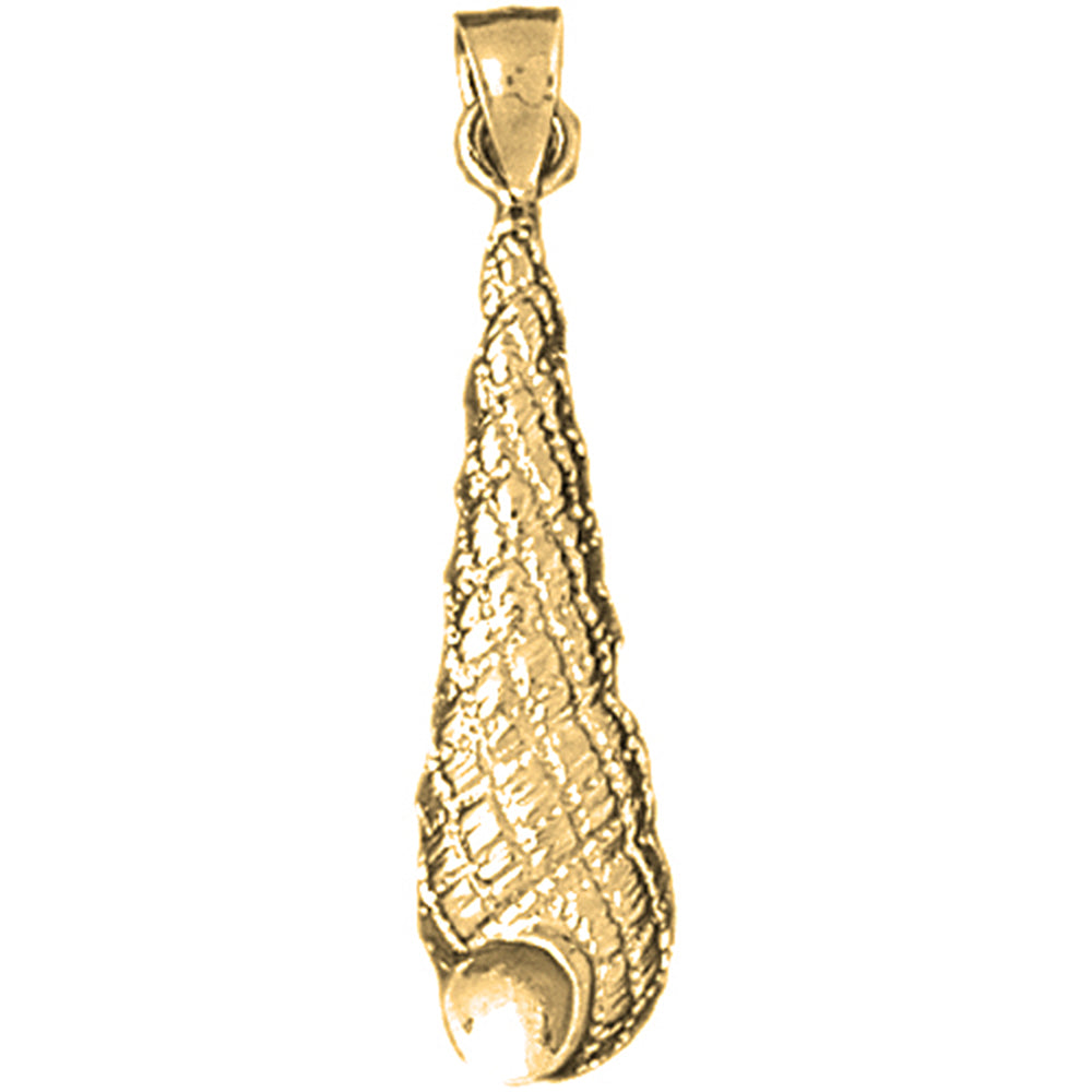 Yellow Gold-plated Silver Conch Shell Pendant