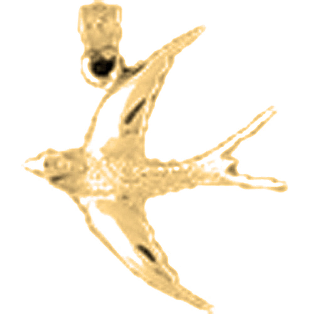 Yellow Gold-plated Silver Bird Pendant