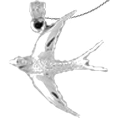 Sterling Silver Bird Pendant (Rhodium or Yellow Gold-plated)