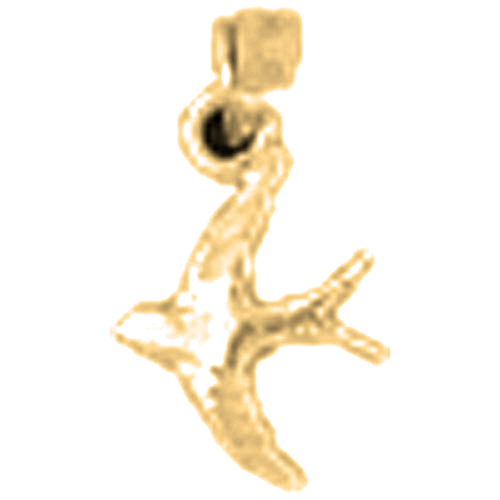 Yellow Gold-plated Silver Bird Pendant