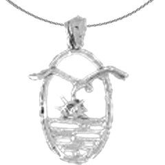 Sterling Silver Bird Pendant (Rhodium or Yellow Gold-plated)