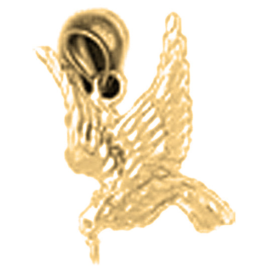 Yellow Gold-plated Silver Bird Pendant