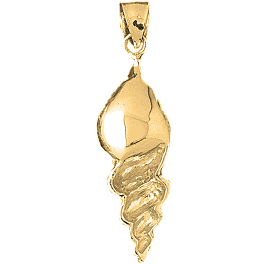 Yellow Gold-plated Silver Conch Shell Pendant