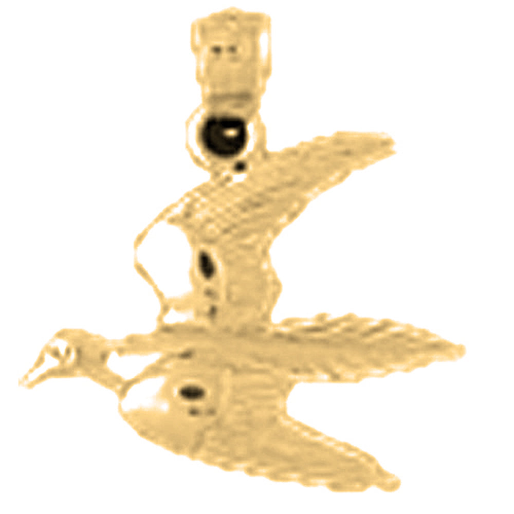 Yellow Gold-plated Silver Bird Pendant