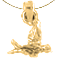 Sterling Silver Bird Pendant (Rhodium or Yellow Gold-plated)