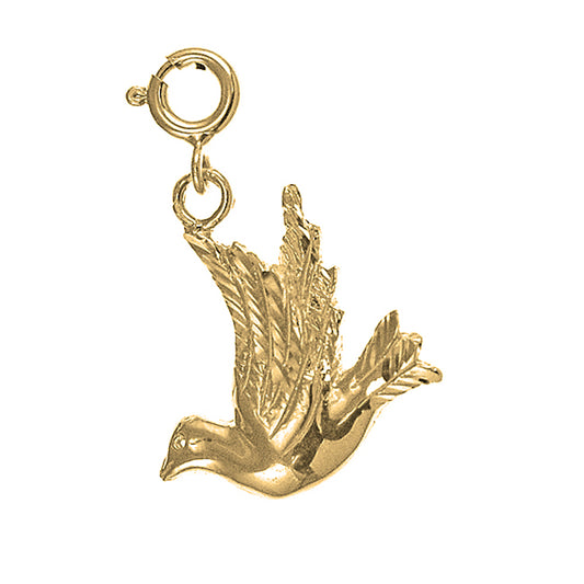 Yellow Gold-plated Silver Bird Pendant