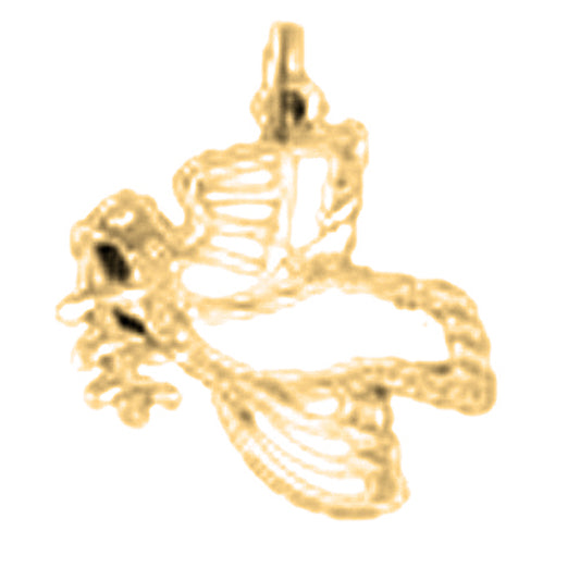 Yellow Gold-plated Silver Bird Pendant