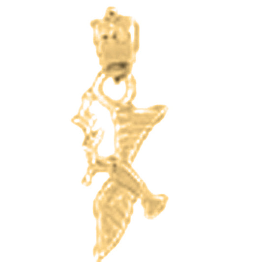 Yellow Gold-plated Silver Bird Pendant