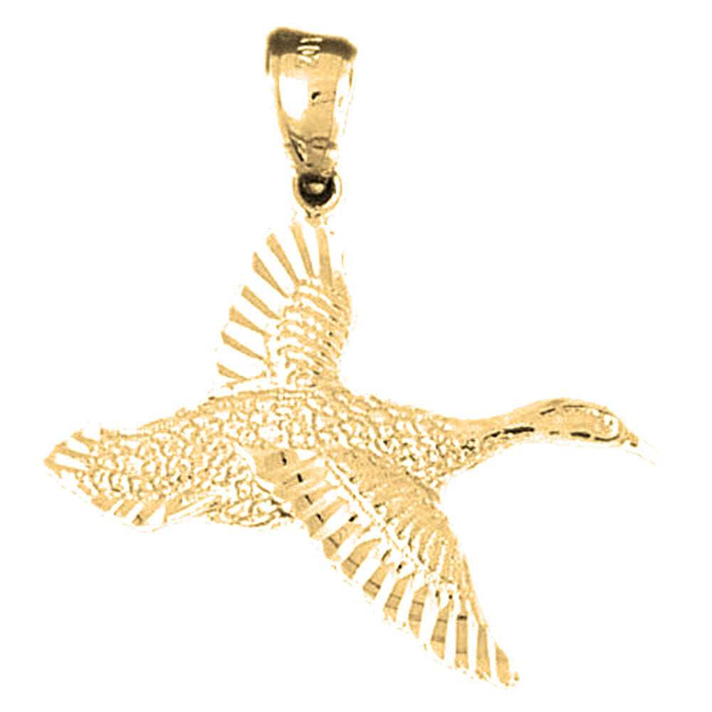 Yellow Gold-plated Silver Bird Pendant