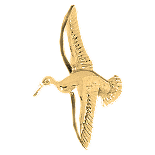 Yellow Gold-plated Silver Bird Pendant