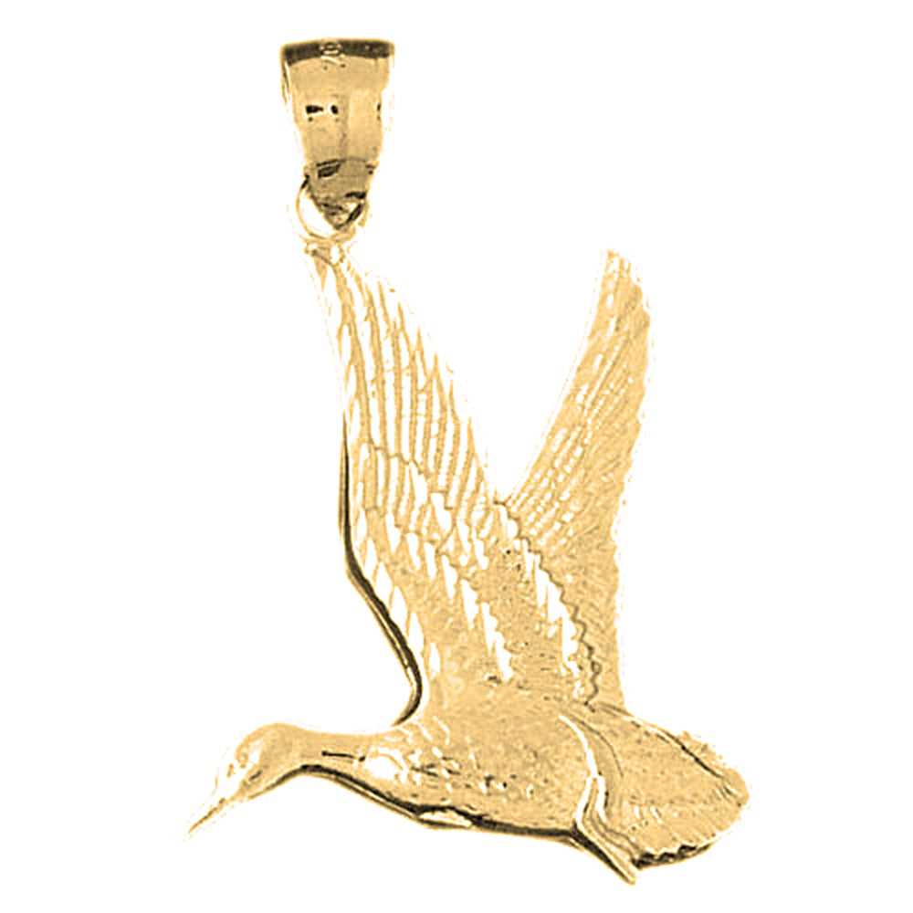 Yellow Gold-plated Silver Bird Pendant