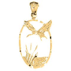 Yellow Gold-plated Silver Bird Pendant