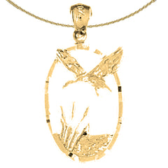 Sterling Silver Bird Pendant (Rhodium or Yellow Gold-plated)