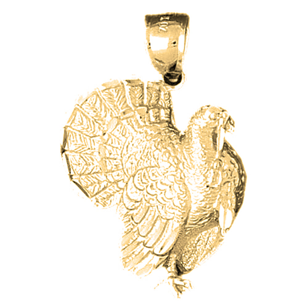 10K, 14K or 18K Gold Turkey Pendant