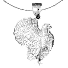 Sterling Silver Bird Pendant (Rhodium or Yellow Gold-plated)