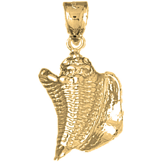 Yellow Gold-plated Silver Conch Shell Pendant