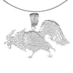 Sterling Silver Bird Pendant (Rhodium or Yellow Gold-plated)