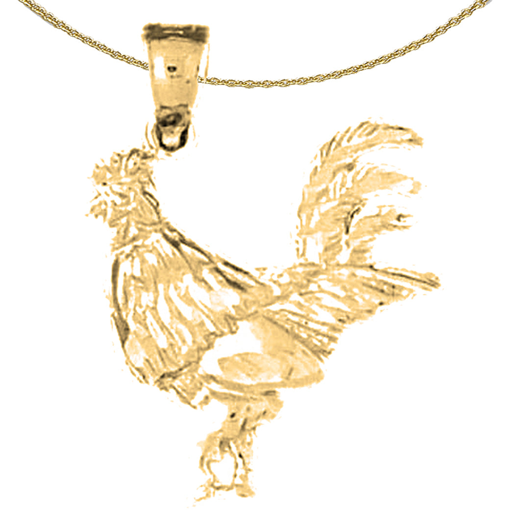 Sterling Silver Bird Pendant (Rhodium or Yellow Gold-plated)