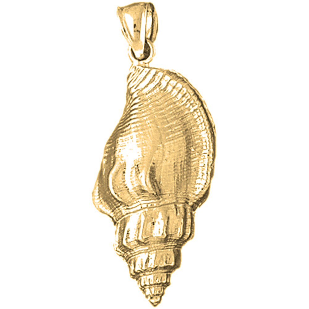 Yellow Gold-plated Silver Conch Shell Pendant