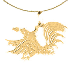 Sterling Silver Bird Pendant (Rhodium or Yellow Gold-plated)