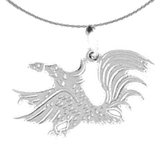 Sterling Silver Bird Pendant (Rhodium or Yellow Gold-plated)